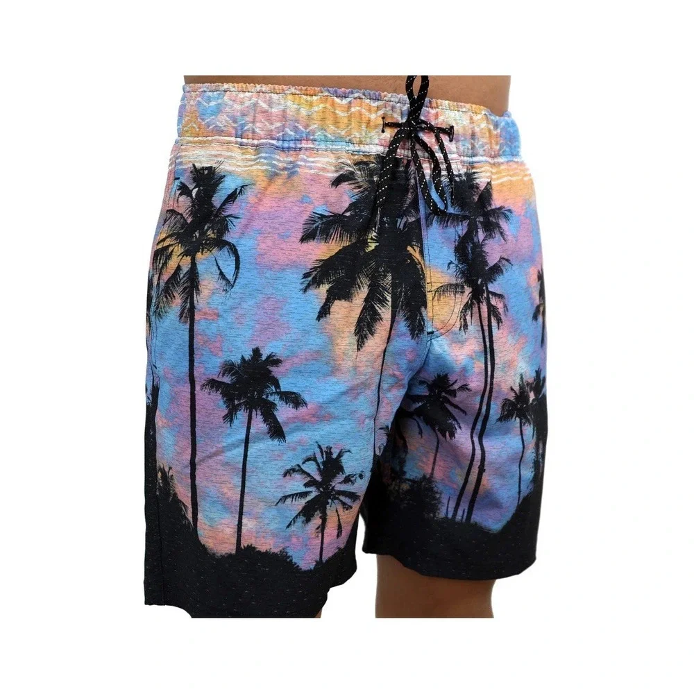 Ocean Current Young Men's Sunset Palms Lined Swim Trunks Size XL‎ Beach Vacation